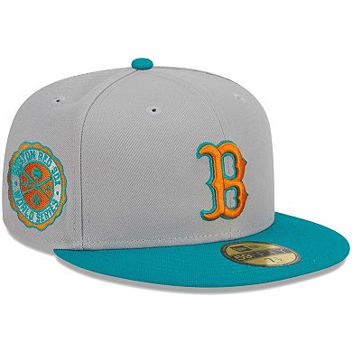 Men's New Era Gray/Teal Boston Red Sox 59FIFTY Fitted Hat