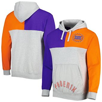 Men's Mitchell & Ness Heather Gray Phoenix Suns Tie-Breaker Pullover Hoodie