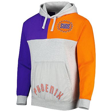 Men's Mitchell & Ness Heather Gray Phoenix Suns Tie-Breaker Pullover Hoodie