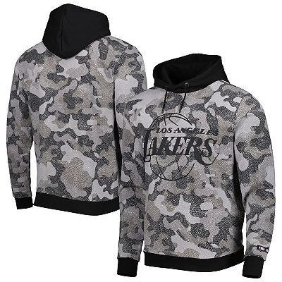 Men s Hugo Boss x NBA Black Los Angeles Lakers Camo Pullover Hoodie