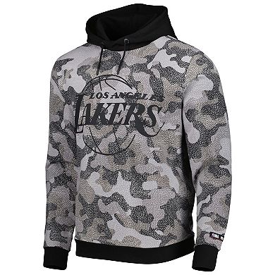 Men's Hugo Boss x NBA Black Los Angeles Lakers Camo Pullover Hoodie
