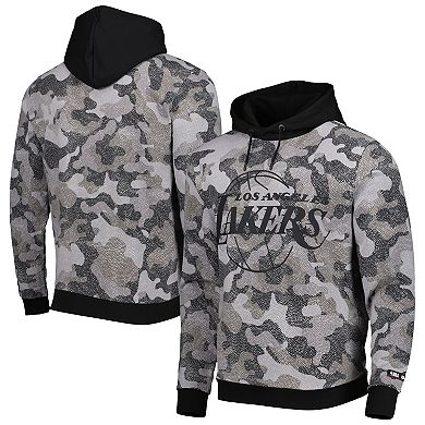 Men's Hugo Boss x NBA Black Los Angeles Lakers Camo Pullover Hoodie
