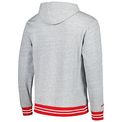 Men's Mitchell & Ness Heather Gray Ohio State Buckeyes Pullover Hoodie