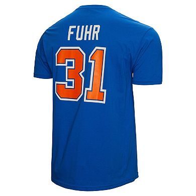 Men's Mitchell & Ness Grant Fuhr Royal Edmonton Oilers Name & Number T-Shirt
