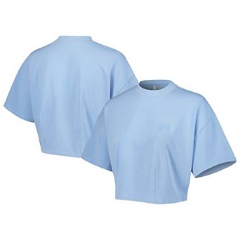 Men's Lusso Light Blue Philadelphia 76ers Nola Faded Tonal Cropped T-Shirt