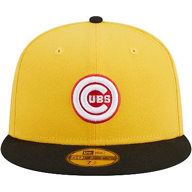 Men's New Era Yellow/Black Chicago Cubs Grilled 59FIFTY Fitted Hat