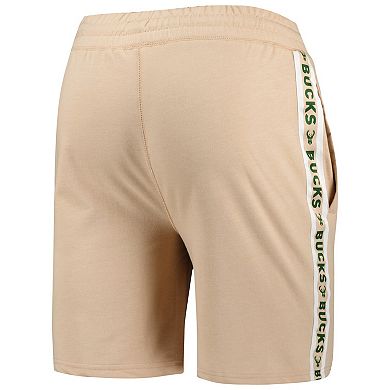 Men's Concepts Sport Tan Milwaukee Bucks Team Stripe Shorts