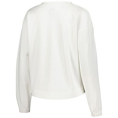 Women's Concepts Sport White Brooklyn Nets Sunray Notch Neck Long Sleeve T-Shirt