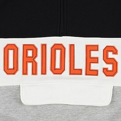 Men's Black/Heather Gray Baltimore Orioles Big & Tall Hoodie Half-Zip Sweatshirt