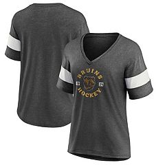 Women's Fanatics Branded Willie O'Ree Black Boston Bruins Authentic Stack  Retired Player Name & Number V-Neck T-Shirt