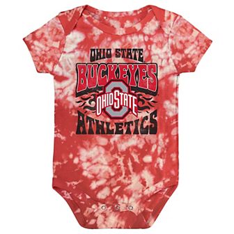 Newborn & Infant Scarlet Ohio State Buckeyes Lil Rocker Tie-Dye Bodysuit