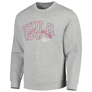 Unisex Stadium Essentials Heather Gray Philadelphia 76ers Element Logo Pop Pullover Sweatshirt
