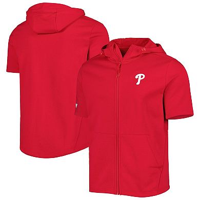 Men's Levelwear Red Philadelphia Phillies Recruit Full-Zip Short Sleeve Hoodie