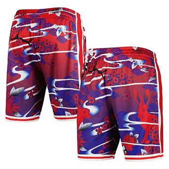 Men's Mitchell & Ness Red Philadelphia 76ers Lunar New Year Swingman Shorts