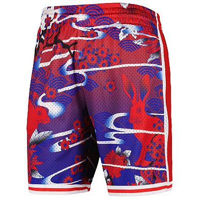 Men's Mitchell & Ness Red Philadelphia 76ers Lunar New Year Swingman Shorts