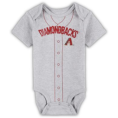 Newborn & Infant White/Heather Gray Arizona Diamondbacks Little Slugger ...