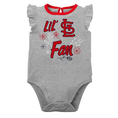 Infant Red/Heather Gray St. Louis Cardinals Little Fan Two-Pack Bodysuit Set