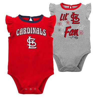 Infant Red/Heather Gray St. Louis Cardinals Little Fan Two-Pack Bodysuit Set