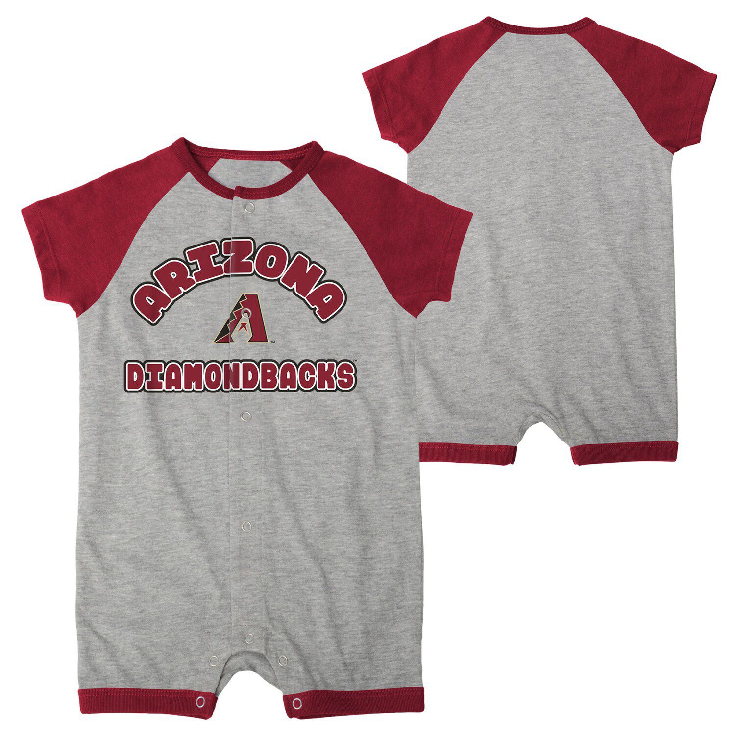 Outerstuff Newborn & Infant Heather Gray St. Louis Cardinals Extra Base Hit Raglan Full-Snap Romper