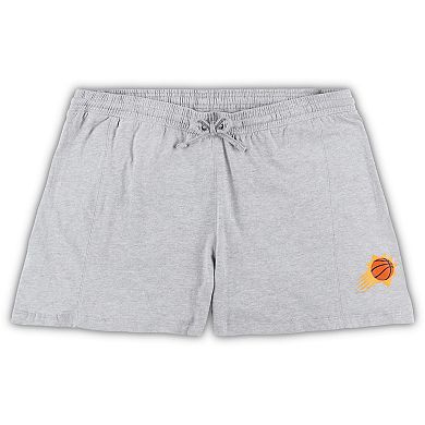Women's Fanatics Branded Purple/Heather Gray Phoenix Suns Plus Size T-Shirt & Shorts Combo Set