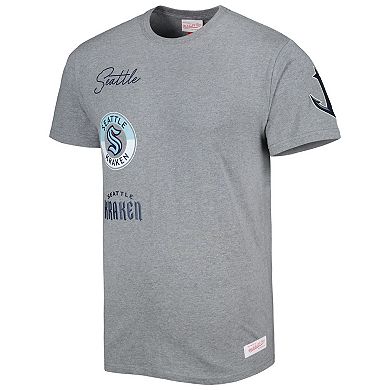 Men's Mitchell & Ness Heather Gray Seattle Kraken City Collection T-Shirt