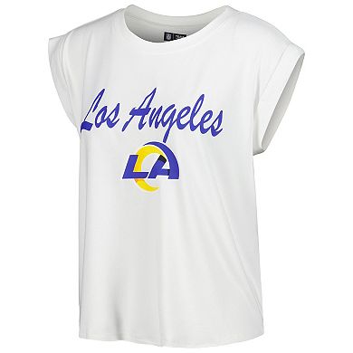 Women's Concepts Sport White/Cream Los Angeles Rams Montana Knit T-Shirt & Shorts Sleep Set