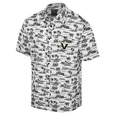 Men's Colosseum White Vanderbilt Commodores Spontaneous is Romantic Camp Button-Up Shirt