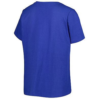 Women's Royal Texas Rangers Plus Size Wordmark V-Neck T-Shirt