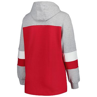 Women's Crimson Alabama Crimson Tide Plus Size Color-Block Pullover Hoodie