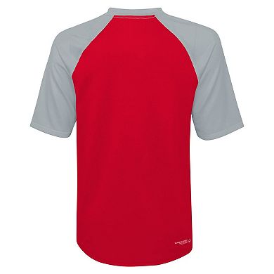 Youth Scarlet Ohio State Buckeyes Mecca Dunes Rash Guard Raglan T-Shirt