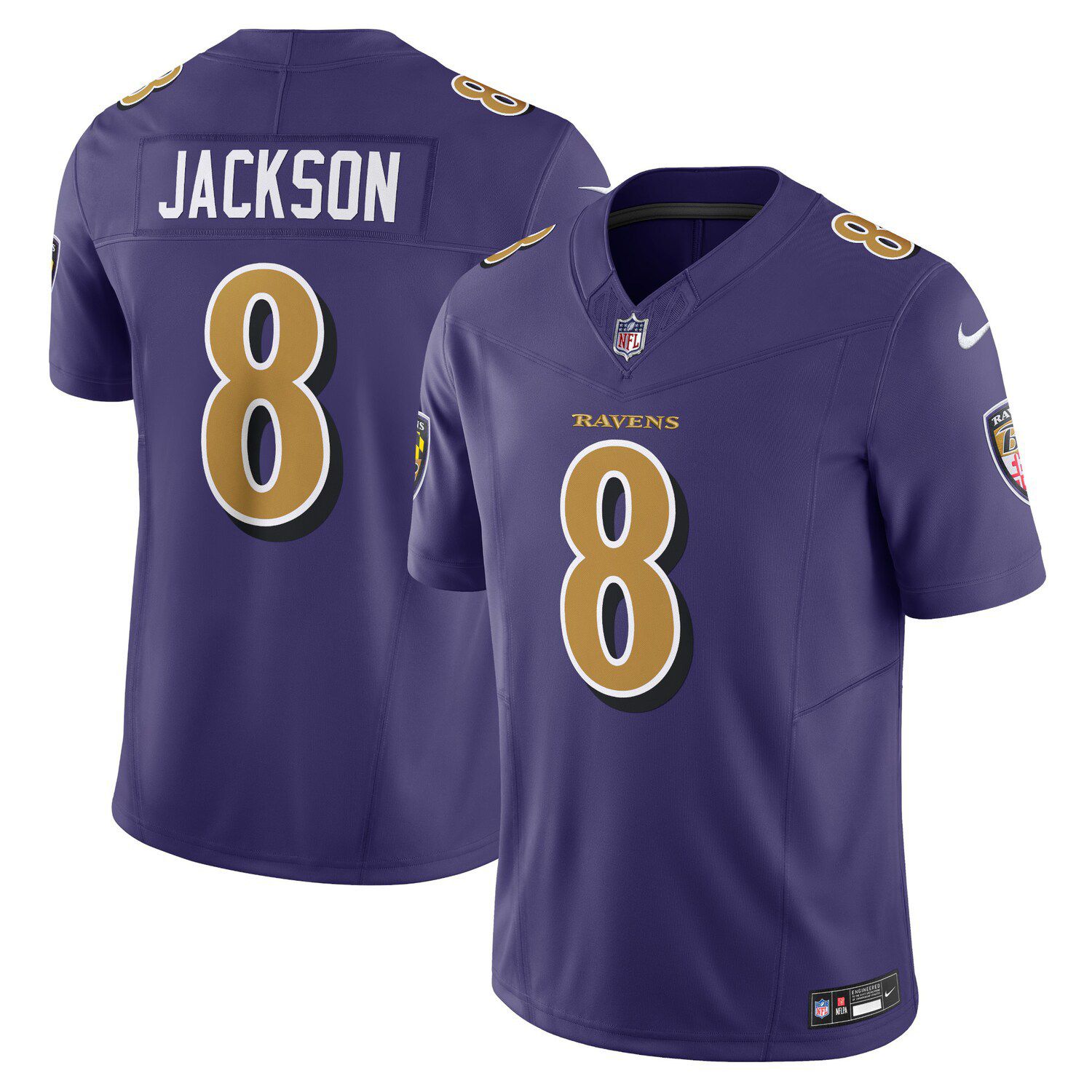 Baltimore Ravens Nike Atmosphere Jersey - Lamar Jackson 8 - Grey - Mens