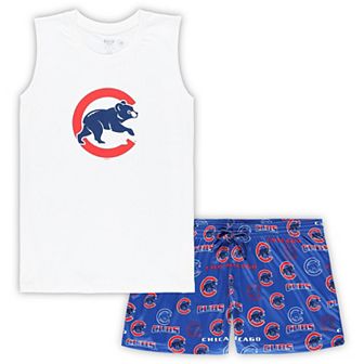 Women's Concepts Sport White/Royal Chicago Cubs Plus Size Tank Top & Shorts Sleep Set