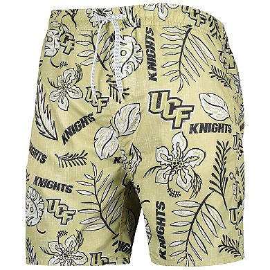 Men's Wes & Willy Khaki UCF Knights Vintage Floral Swim Trunks