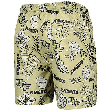 Men's Wes & Willy Khaki UCF Knights Vintage Floral Swim Trunks