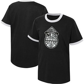 Youth Black Brooklyn Nets Hoop City Hometown Ringer T-Shirt