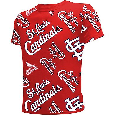 Youth Stitches Red St. Louis Cardinals Allover Team T-Shirt
