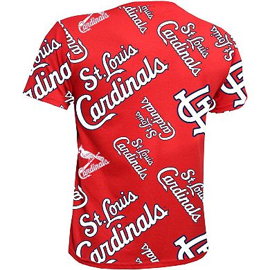 Youth Stitches Red St. Louis Cardinals Allover Team T-Shirt