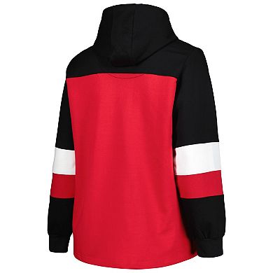 Women's Crimson Oklahoma Sooners Plus Size Color-Block Pullover Hoodie