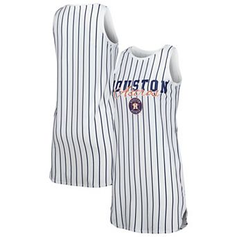 Women's Concepts Sport White Houston Astros Reel Pinstripe Knit Sleeveless Nightshirt