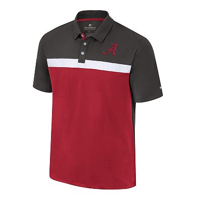 Men's Colosseum Charcoal Alabama Crimson Tide Two Yutes Polo