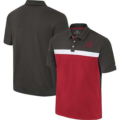 Men's Colosseum Charcoal Alabama Crimson Tide Two Yutes Polo