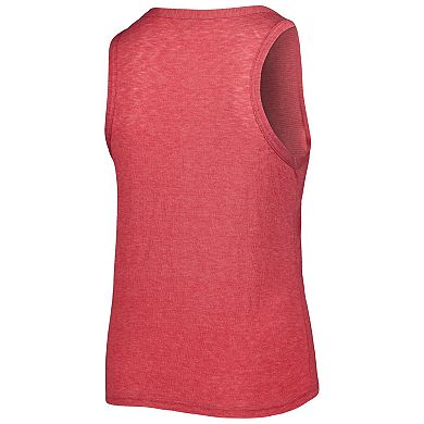 Women's Soft as a Grape Red Texas Rangers Plus Size High Neck Tri-Blend Tank Top