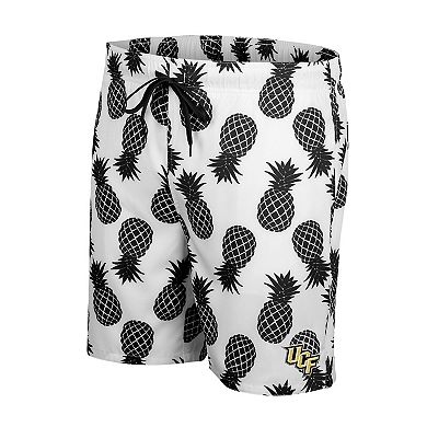 Men's Colosseum White UCF Knights Pineapples Swim Shorts