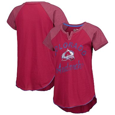 Women's Starter Burgundy Colorado Avalanche Grand Slam Raglan Notch Neck T-Shirt