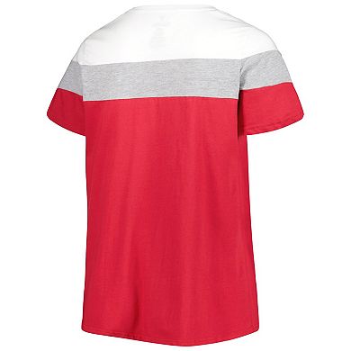 Women's Crimson Oklahoma Sooners Plus Size Split Body T-Shirt