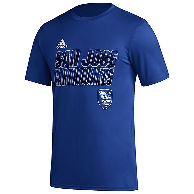 Men's adidas Blue San Jose Earthquakes Team Jersey Hook AEROREADY T-Shirt