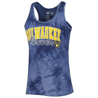 Women's Concepts Sport Navy Milwaukee Brewers Billboard Racerback Tank Top & Shorts Sleep Set