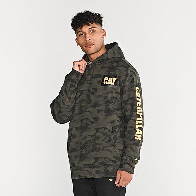 Men's Caterpillar Fleece Caterpillar Sleeve Logo Pullover Hoodie