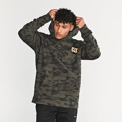 Men's Caterpillar Fleece Caterpillar Sleeve Logo Pullover Hoodie