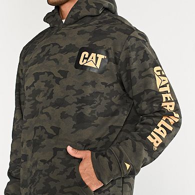 Men's Caterpillar Fleece Caterpillar Sleeve Logo Pullover Hoodie